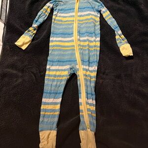 Little Sleepies Blue and Yellow Striped Footie